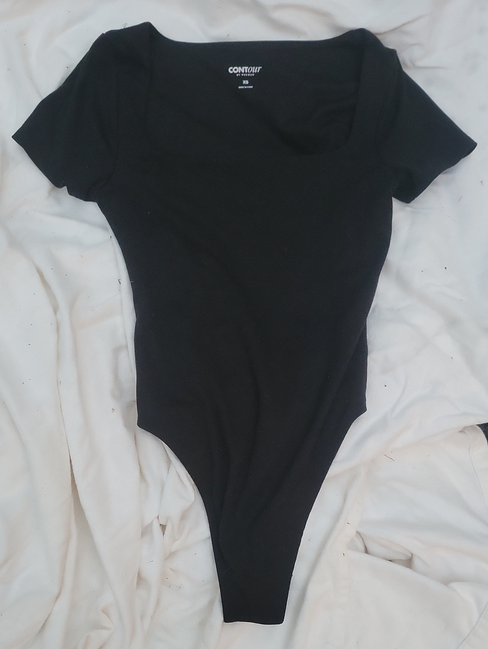 Contour By PacSun Black Square Neck Women's XS Bodysuit
